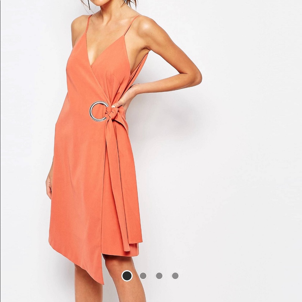 On The Line Wrap Dress Orange C/Meo Collective View 4